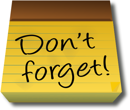 Don't Forget Reminder Note 